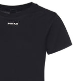 T-shirt con logo lettering<BR/> 100373 A34FZ99 PINKO 