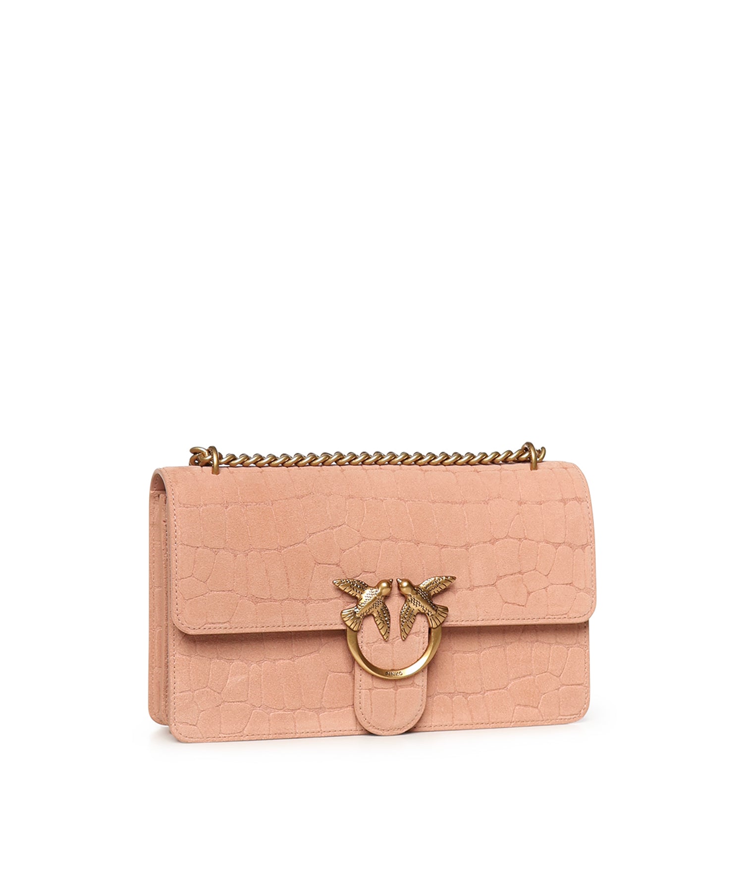 Borsa a tracolla media Love Bag One in pelle stampa coccodrillo 100941 A2YWQ36Q PINKO 