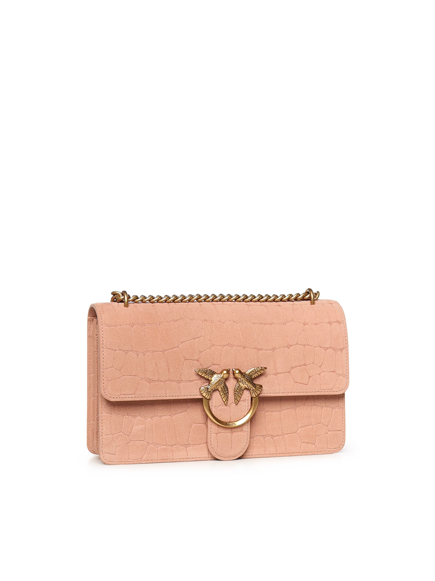 Borsa a tracolla media Love Bag One in pelle stampa coccodrillo 100941 A2YWQ36Q PINKO 