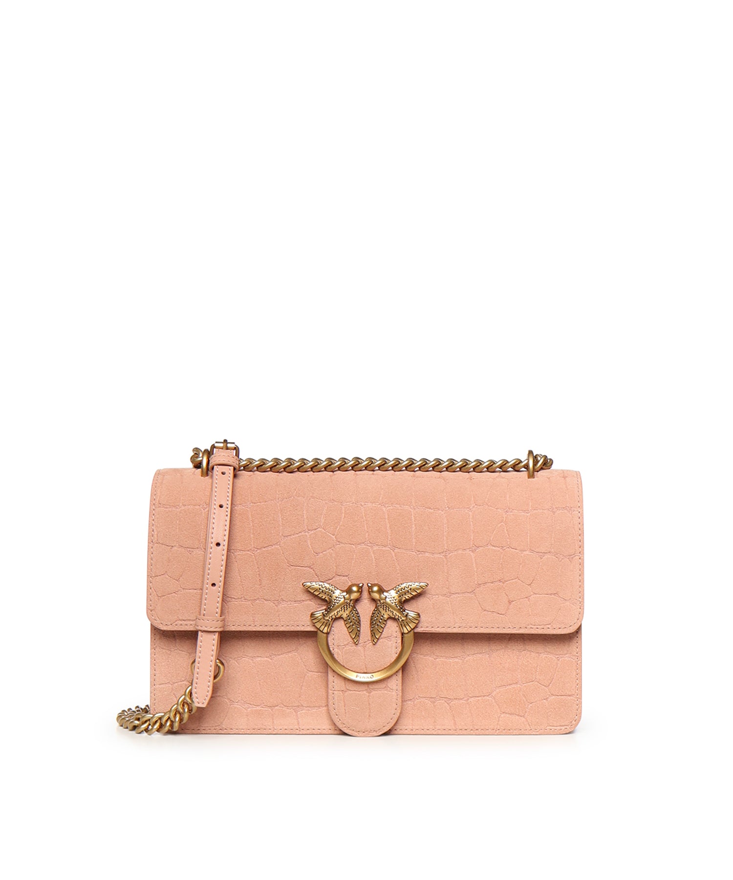 Borsa a tracolla media Love Bag One in pelle stampa coccodrillo 100941 A2YWQ36Q PINKO 