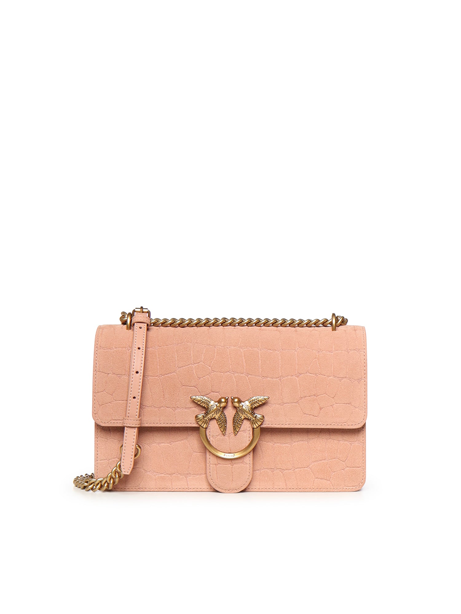 Borsa a tracolla media Love Bag One in pelle stampa coccodrillo 100941 A2YWQ36Q PINKO 