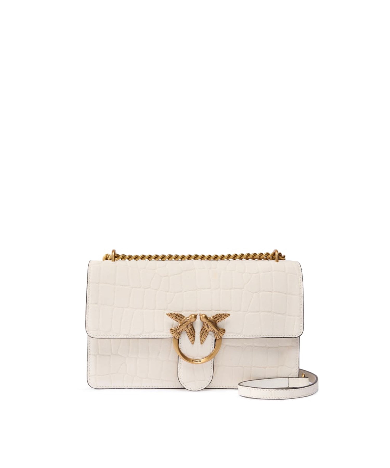 Borsa a tracolla media Love Bag One in pelle stampa coccodrillo 100941 A2YWZ15Q PINKO 