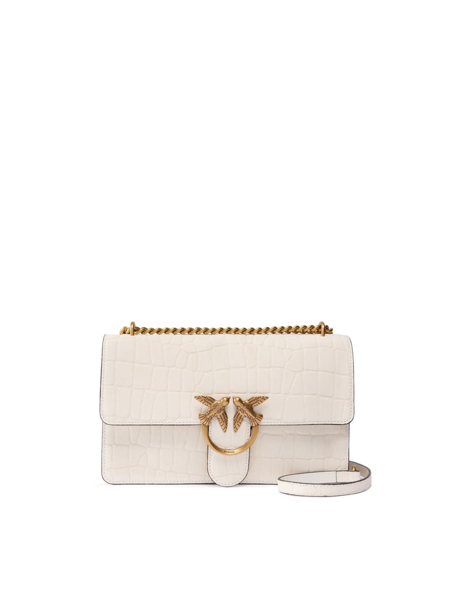 Borsa a tracolla media Love Bag One in pelle stampa coccodrillo 100941 A2YWZ15Q PINKO 