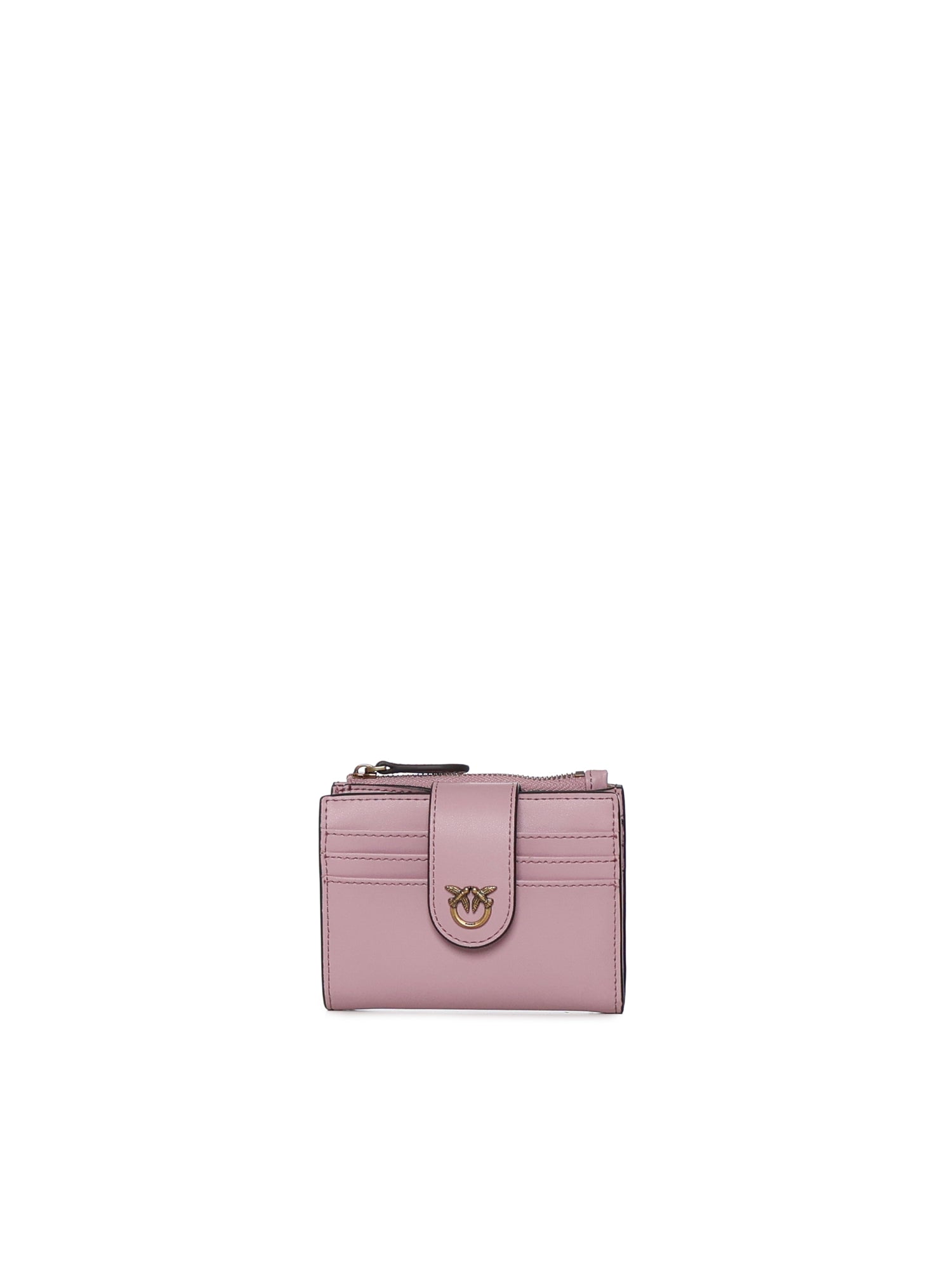 Portafoglio in pelle con logo<BR/> 103610 A0F1P26Q PINKO 