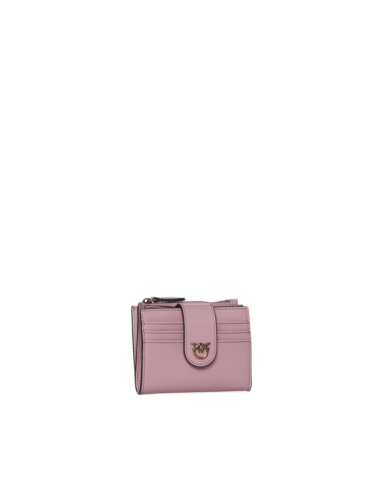 Portafoglio in pelle con logo<BR/> 103610 A0F1P26Q PINKO 