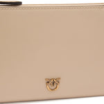 Pochette piatta in pelle con logo Love Birds 104277 A0F1C50Q PINKO 