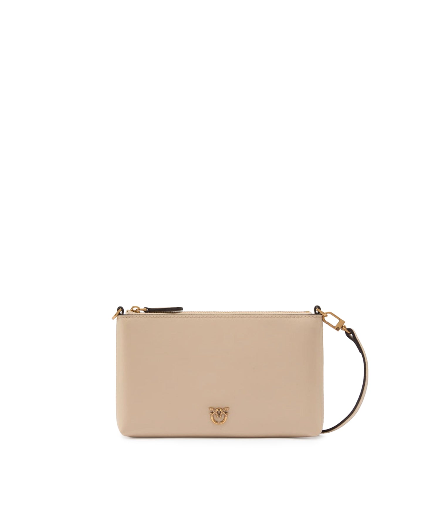 Pochette piatta in pelle con logo Love Birds 104277 A0F1C50Q PINKO 
