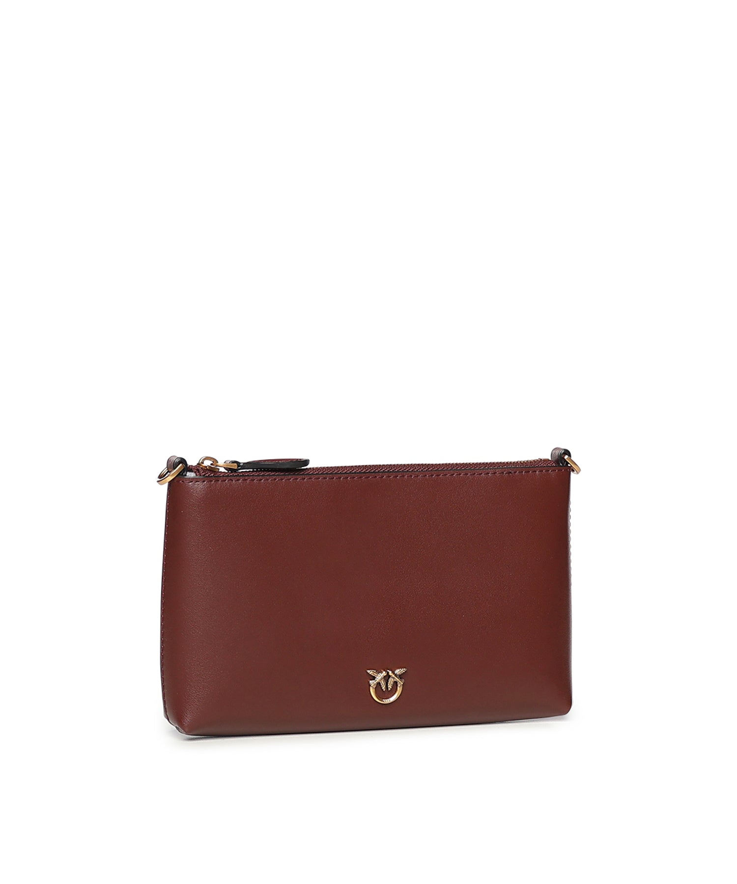 Pochette piatta in pelle con logo Love Birds 104277 A0F1R49Q PINKO 