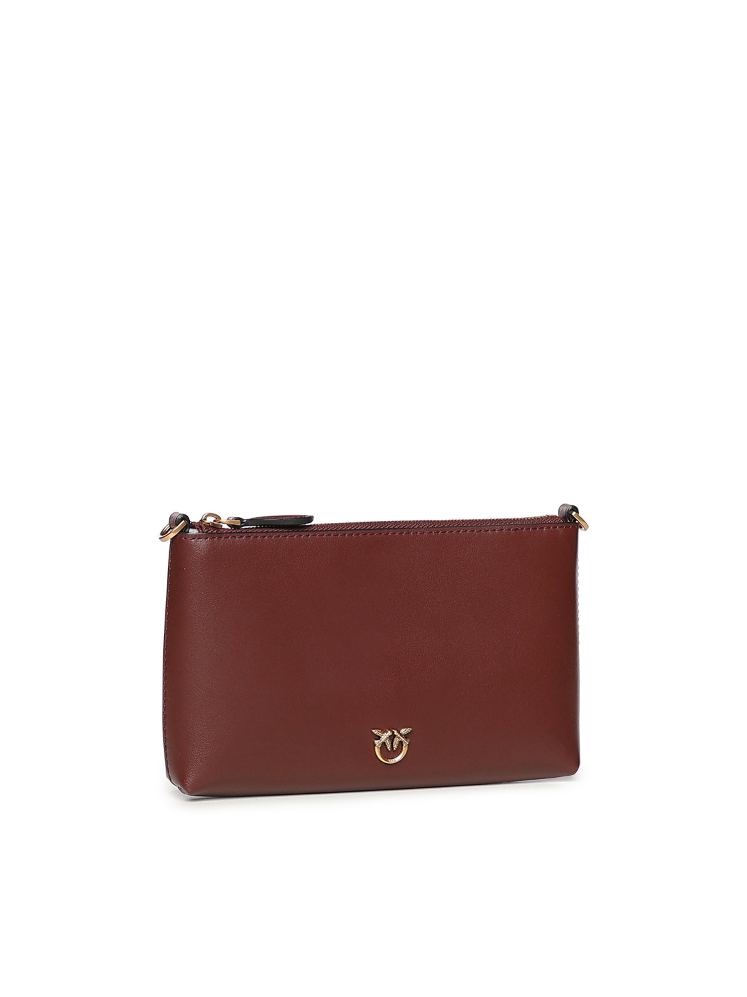 Pochette piatta in pelle con logo Love Birds 104277 A0F1R49Q PINKO 