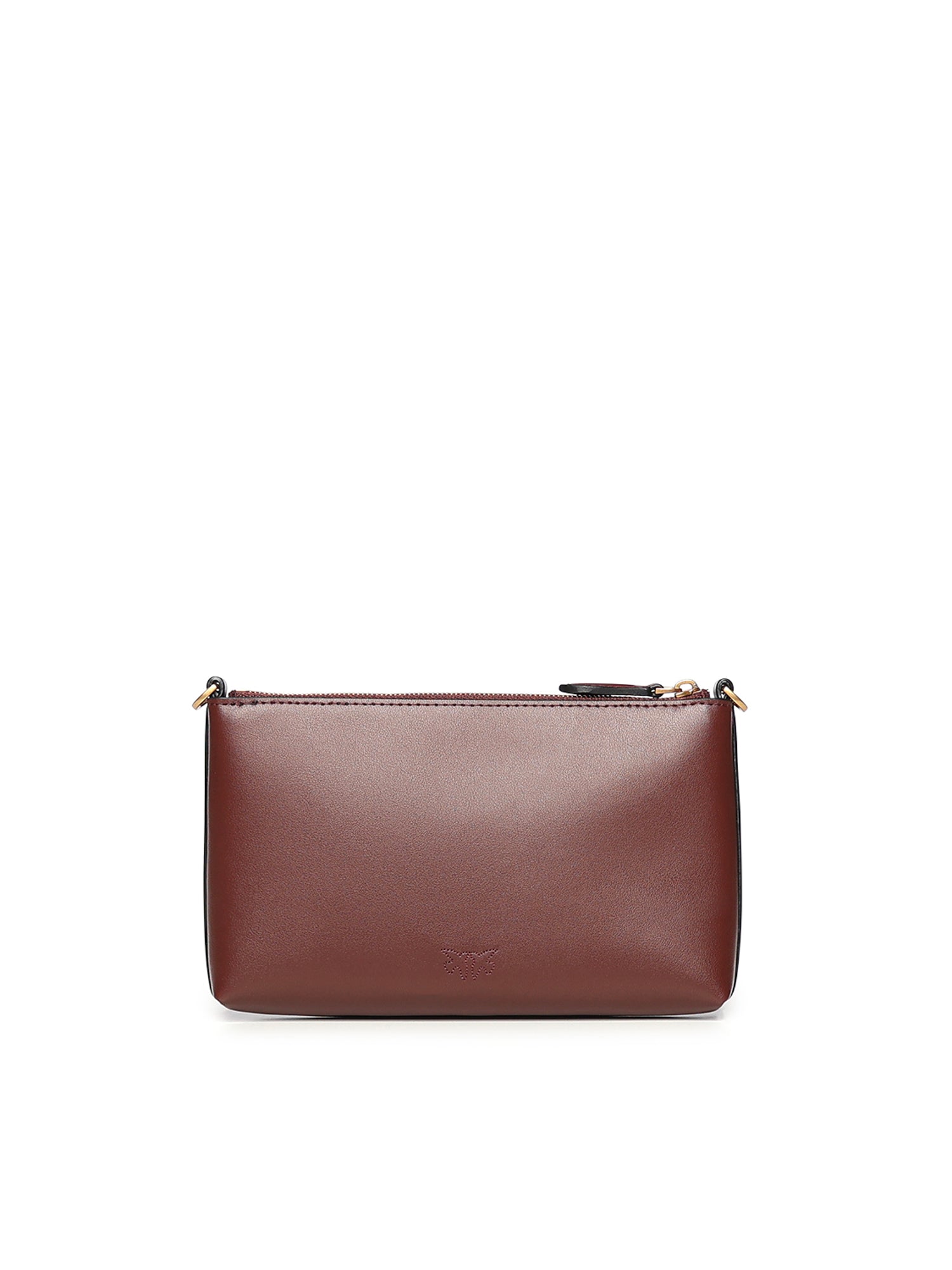 Pochette piatta in pelle con logo Love Birds 104277 A0F1R49Q PINKO 