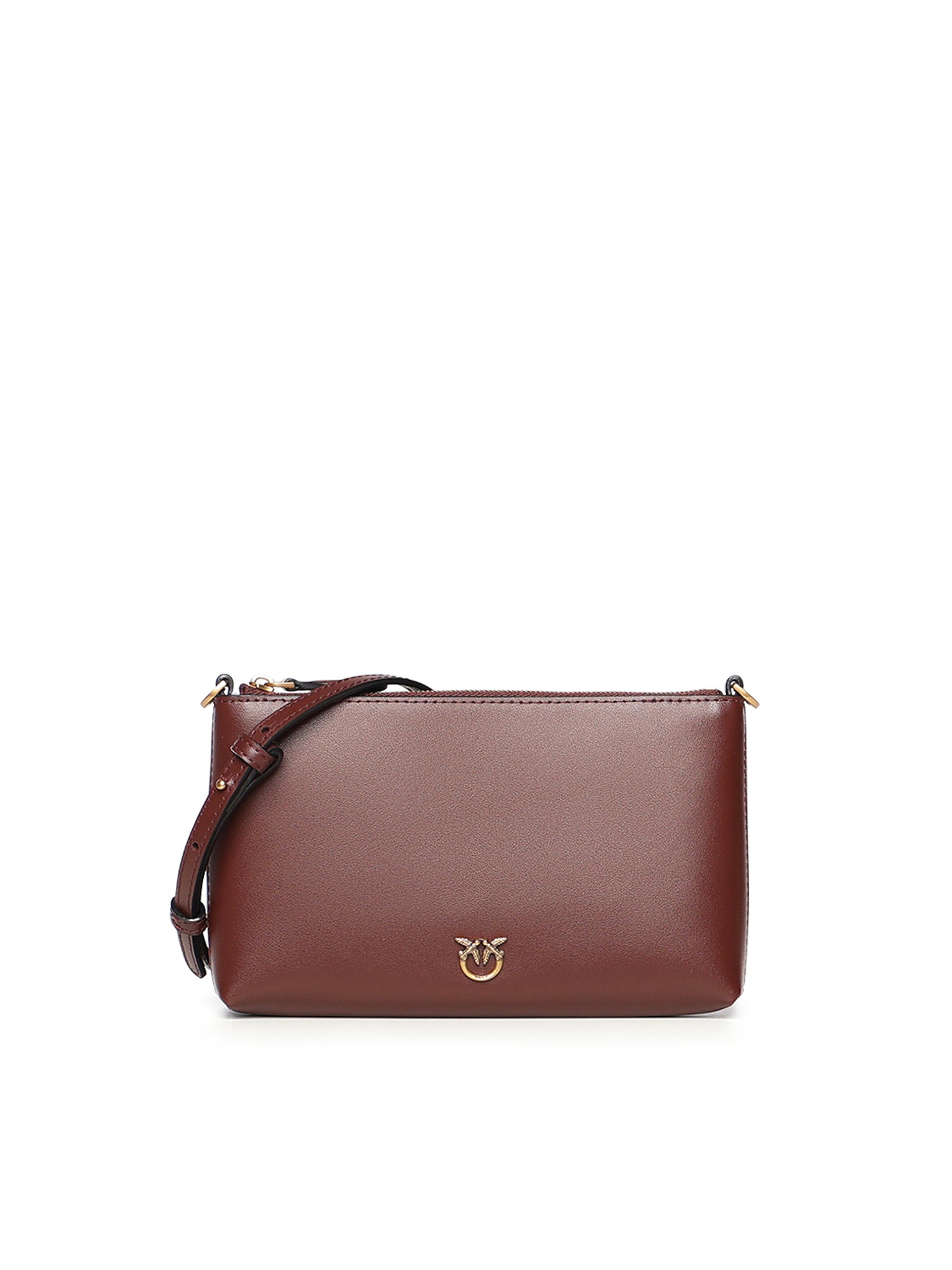 Pochette piatta in pelle con logo Love Birds 104277 A0F1R49Q PINKO 