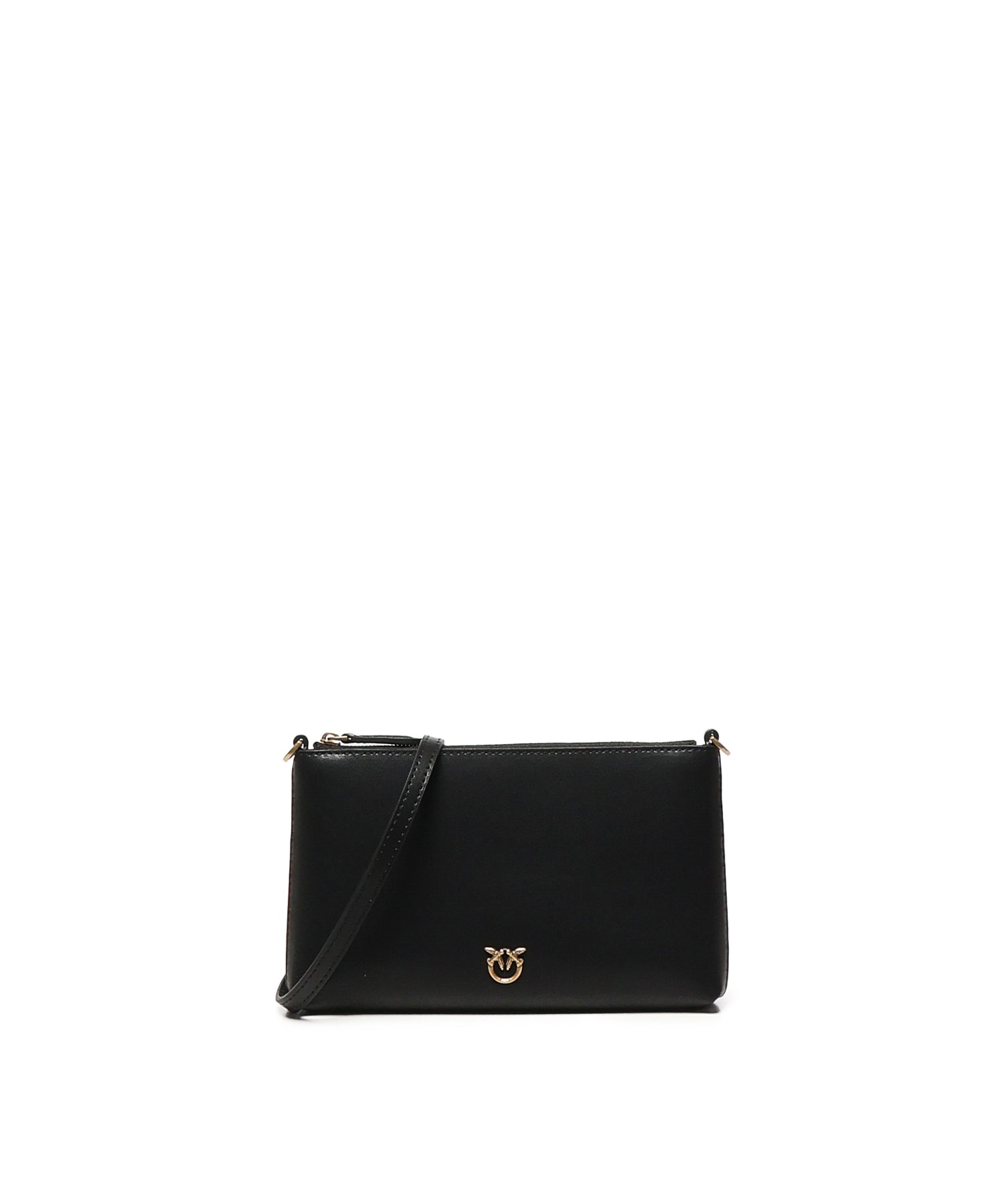 Pochette piatta in pelle con logo Love Birds 104277 A0F1Z99Q PINKO 