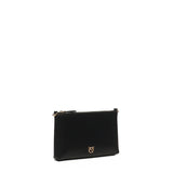 Pochette piatta in pelle con logo Love Birds 104277 A0F1Z99Q PINKO 