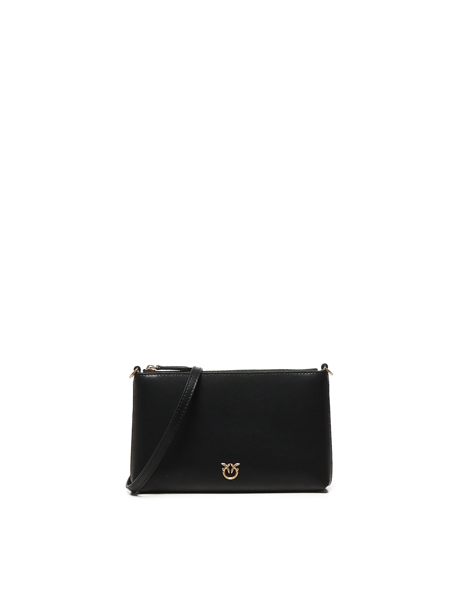 Pochette piatta in pelle con logo Love Birds 104277 A0F1Z99Q PINKO 