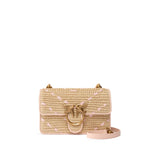 Borsa Mini Love Bag One Light in rafia e pelle 104550 A1RLHN2Q PINKO 