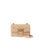 Borsa Mini Love Bag One Light in rafia e pelle 104550 A1RLHN2Q PINKO 