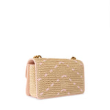 Borsa Mini Love Bag One Light in rafia e pelle 104550 A1RLHN2Q PINKO 