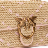Borsa Mini Love Bag One Light in rafia e pelle 104550 A1RLHN2Q PINKO 