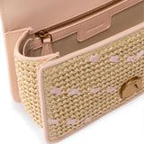 Borsa Mini Love Bag One Light in rafia e pelle 104550 A1RLHN2Q PINKO 
