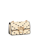 Borsa Mini Love Bag One Light in rafia e pelle 104550 A1RLHZ3Q PINKO 