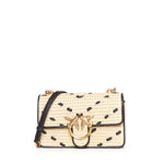 Borsa Mini Love Bag One Light in rafia e pelle 104550 A1RLHZ3Q PINKO 