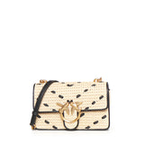 Borsa Mini Love Bag One Light in rafia e pelle 104550 A1RLHZ3Q PINKO 