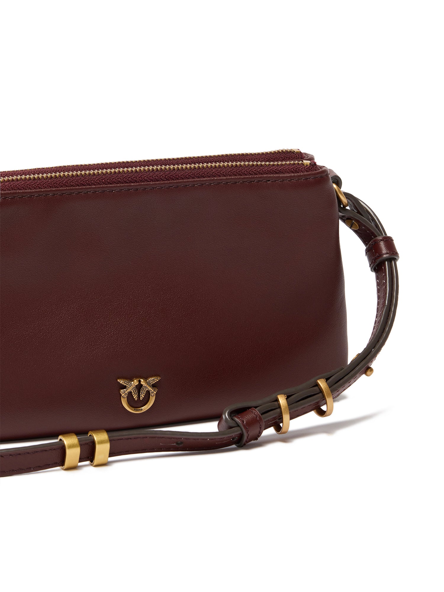 Borsa a tracolla Mini Double Bag in pelle 105359 A0QOR49Q PINKO 