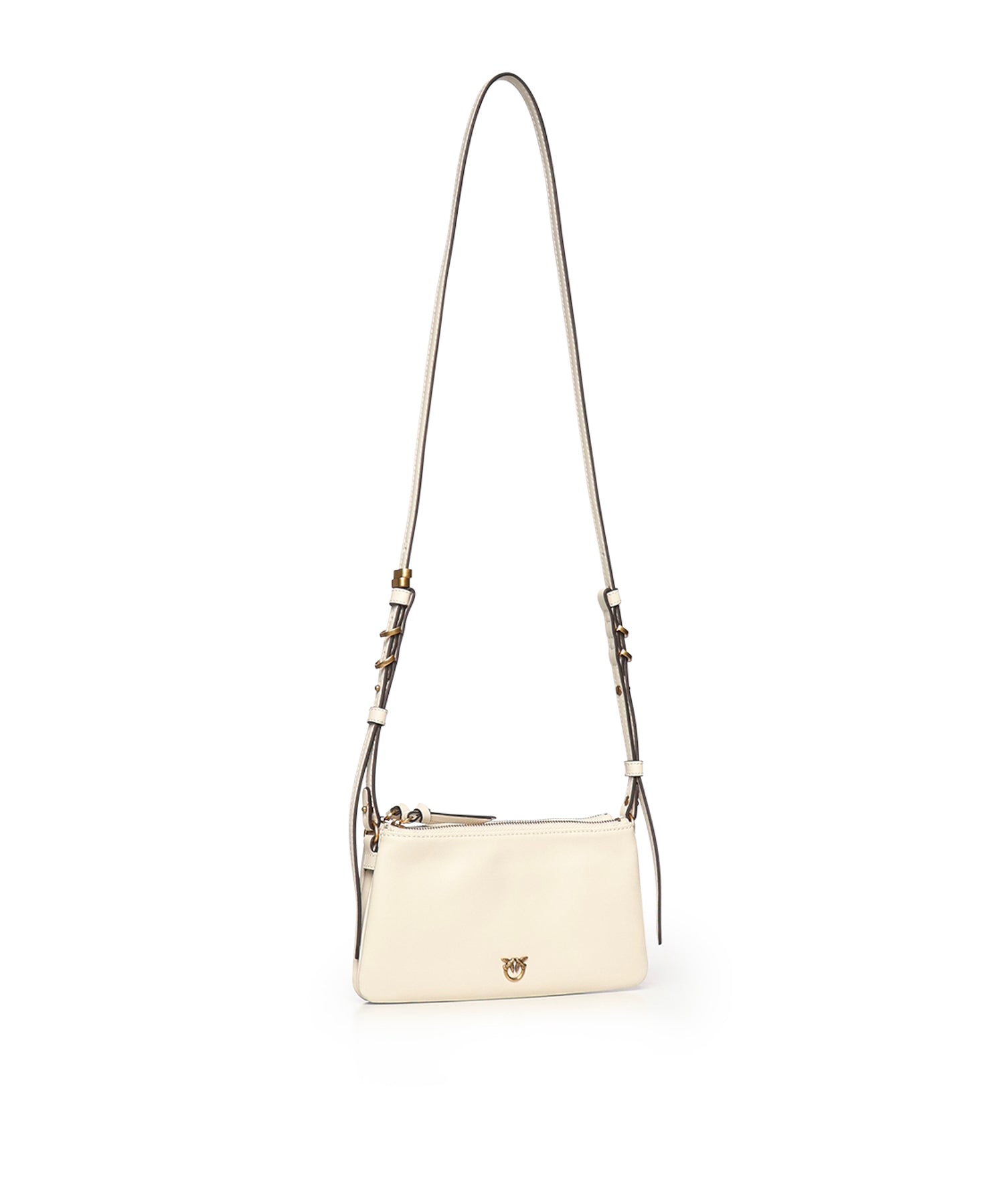 Borsa a tracolla Mini Double Bag in pelle 105359 A0QOZ15Q PINKO 