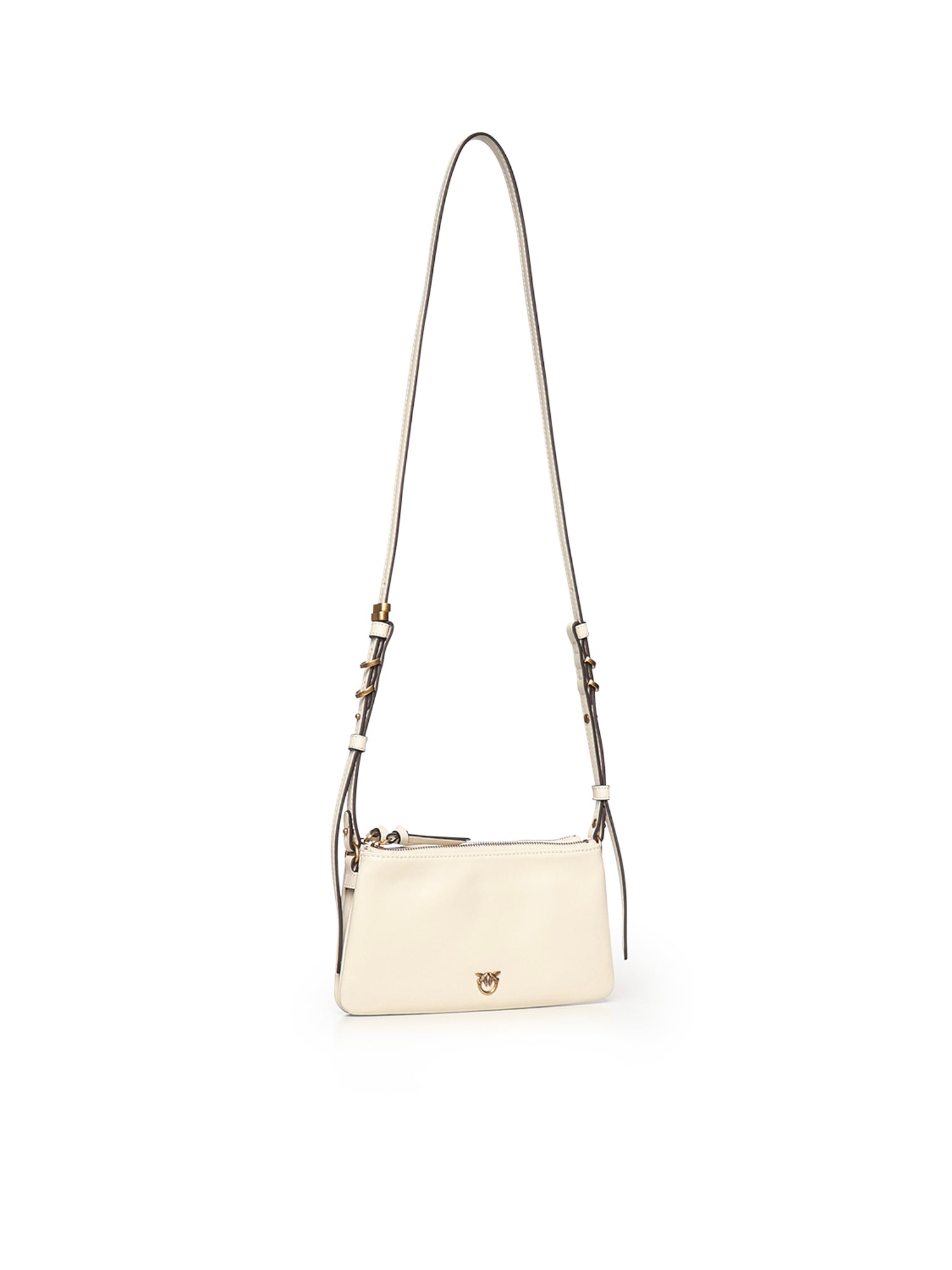 Borsa a tracolla Mini Double Bag in pelle 105359 A0QOZ15Q PINKO 