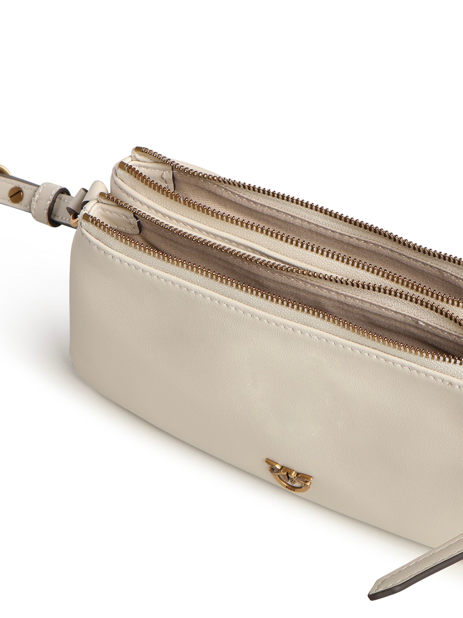 Borsa a tracolla Mini Double Bag in pelle 105359 A0QOZ15Q PINKO 