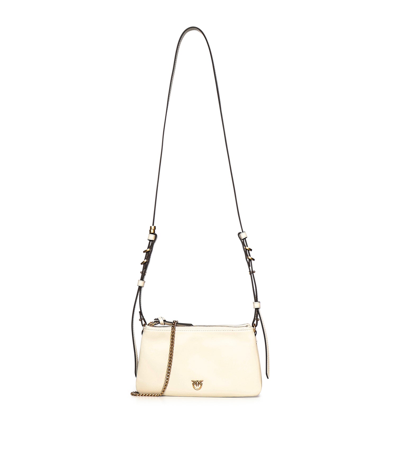 Borsa a tracolla Mini Double Bag in pelle 105359 A0QOZ15Q PINKO 