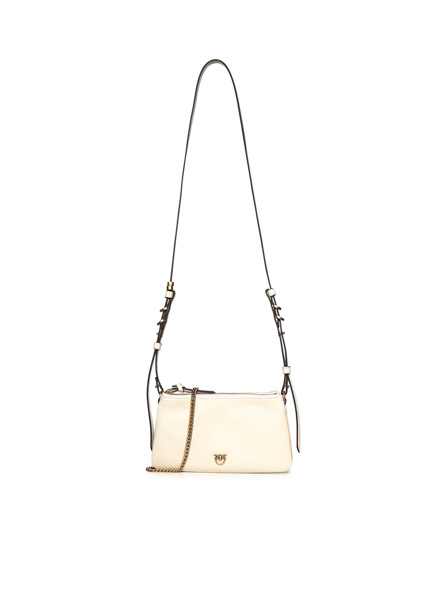 Borsa a tracolla Mini Double Bag in pelle 105359 A0QOZ15Q PINKO 