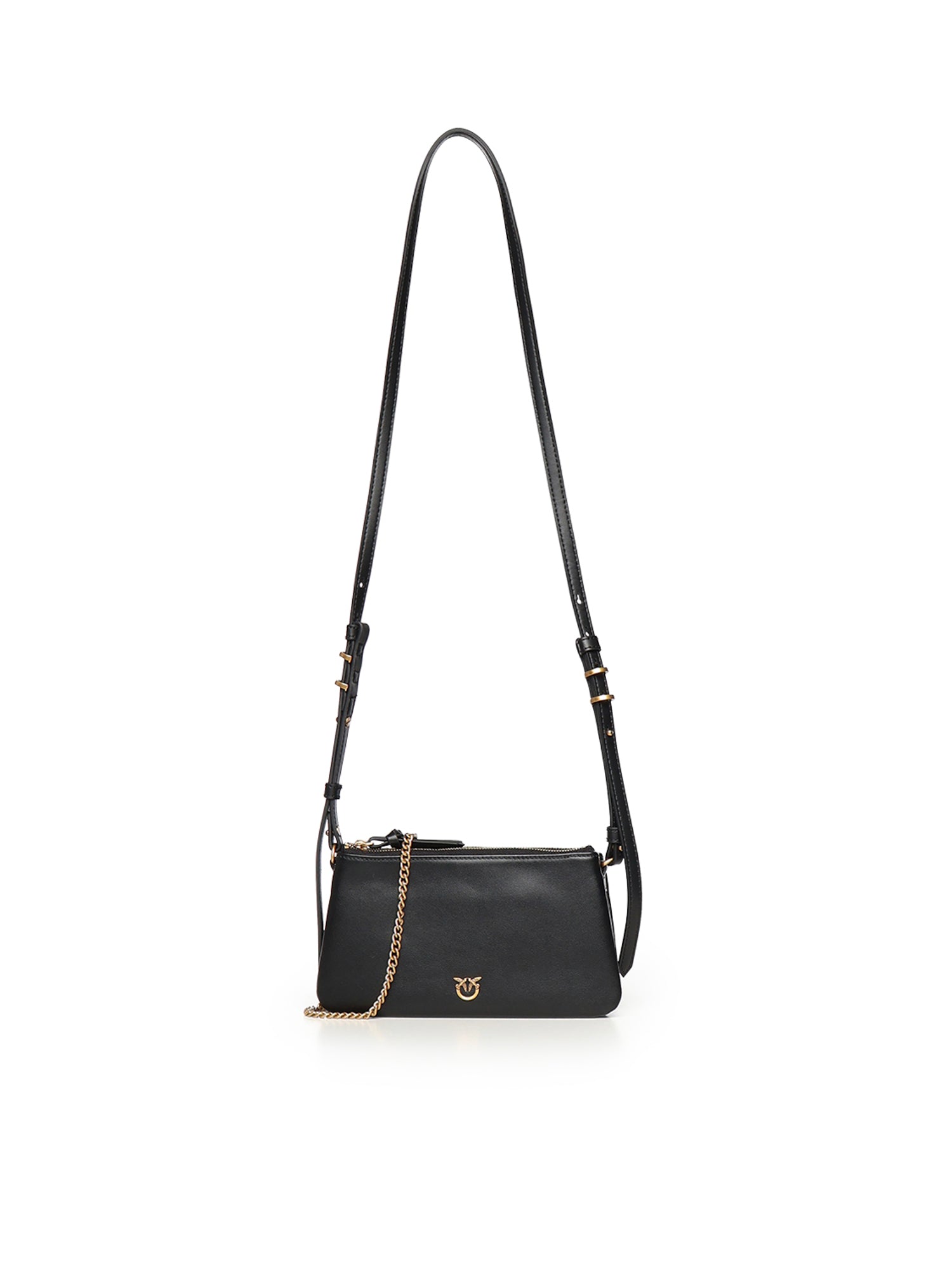 Borsa a tracolla Mini Double Bag in pelle 105359 A0QOZ99Q PINKO 