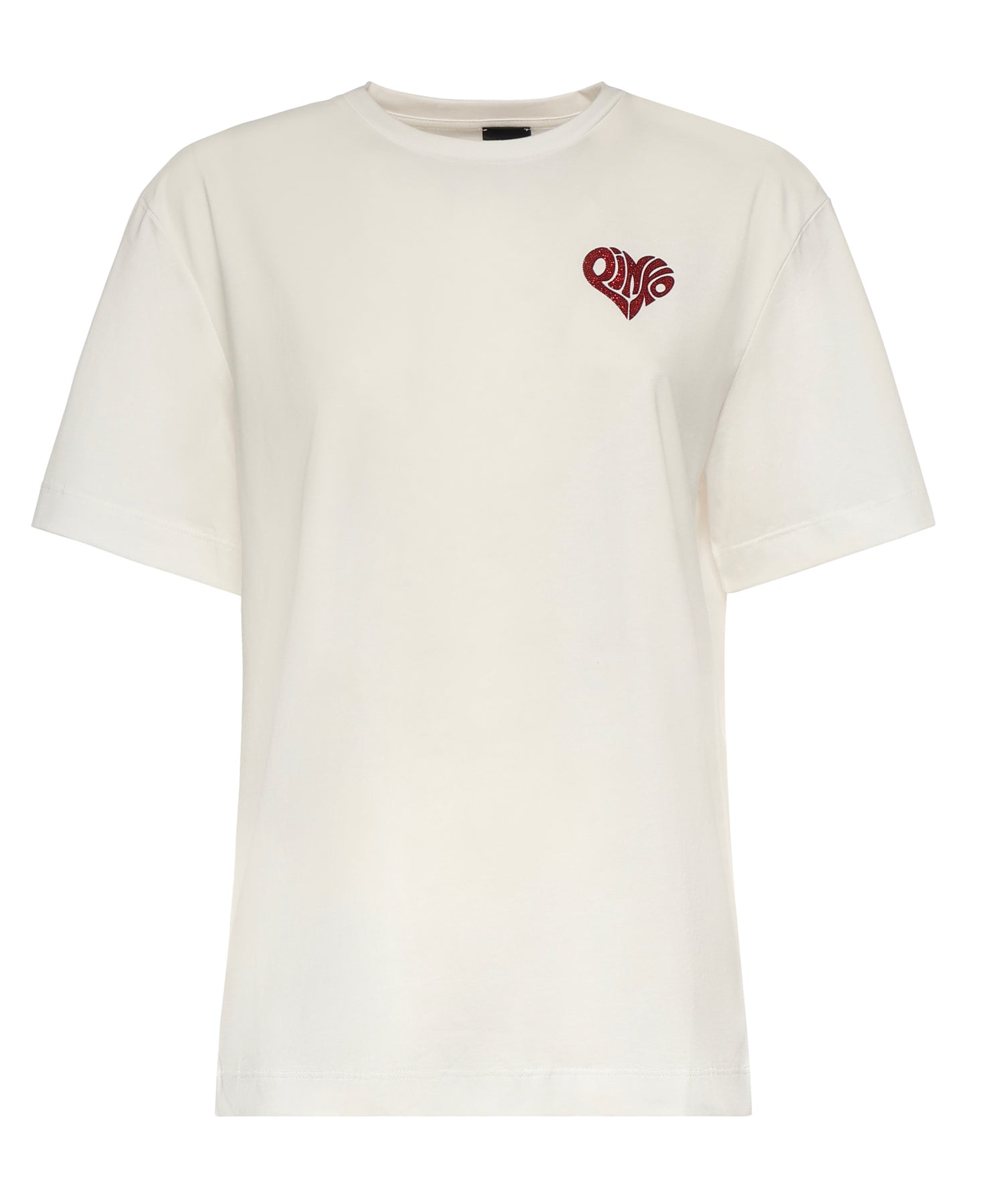 T-shirt con lettering Amore in strass 105526 A33IZR2 PINKO 