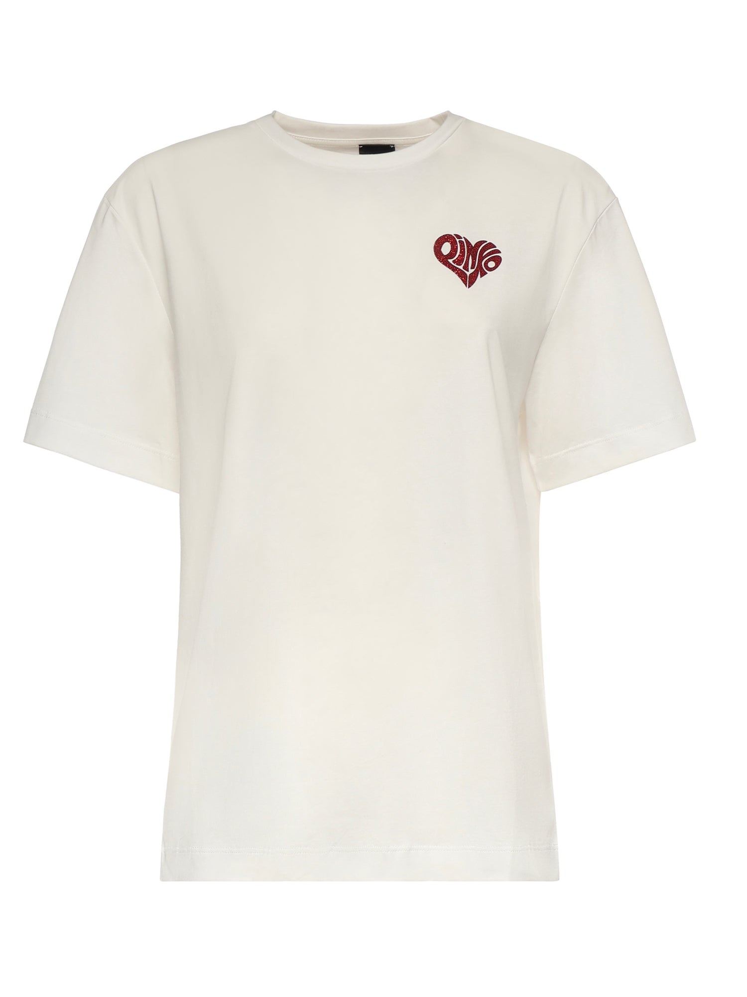 T-shirt con lettering Amore in strass 105526 A33IZR2 PINKO 