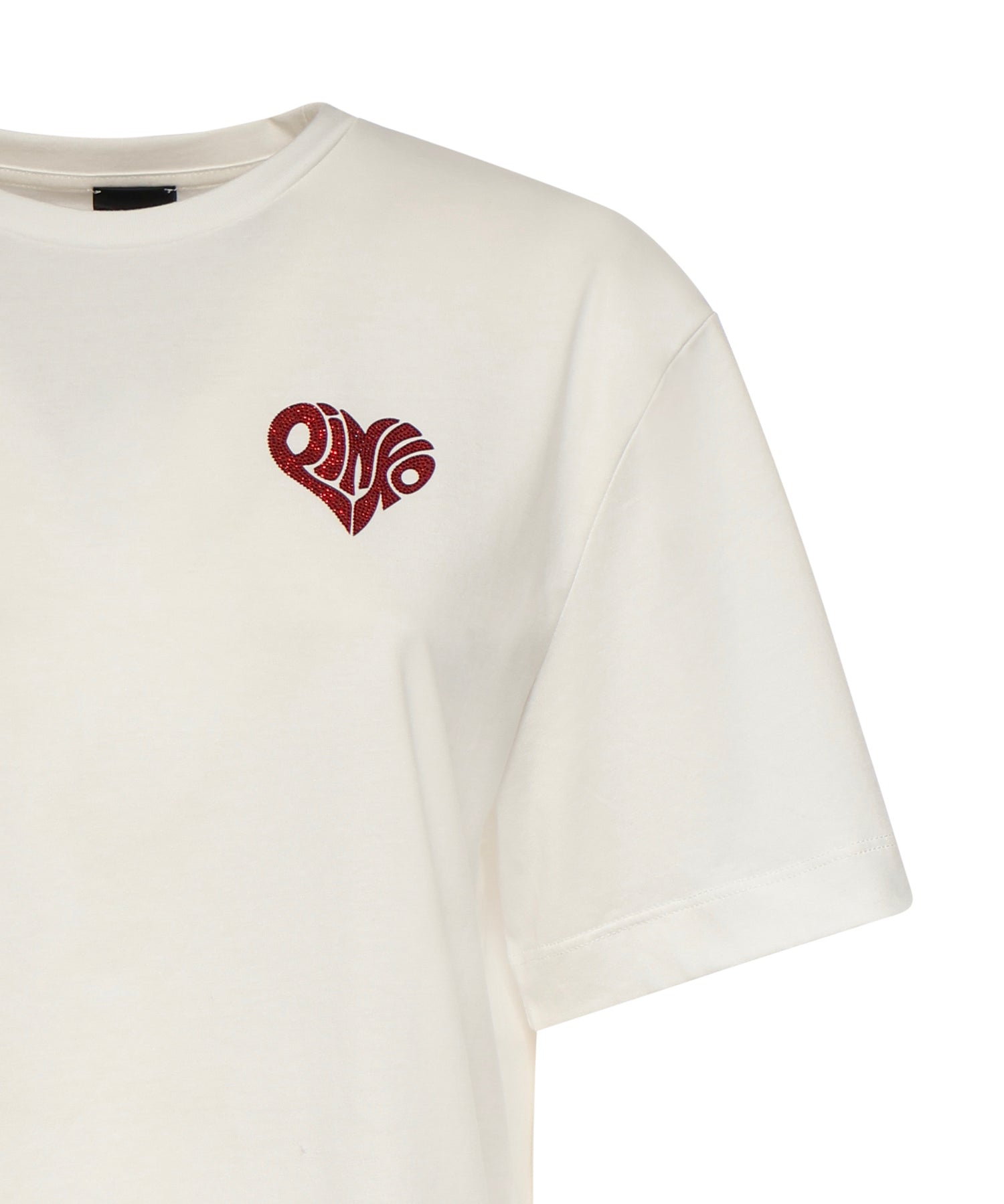 T-shirt con lettering Amore in strass 105526 A33IZR2 PINKO 