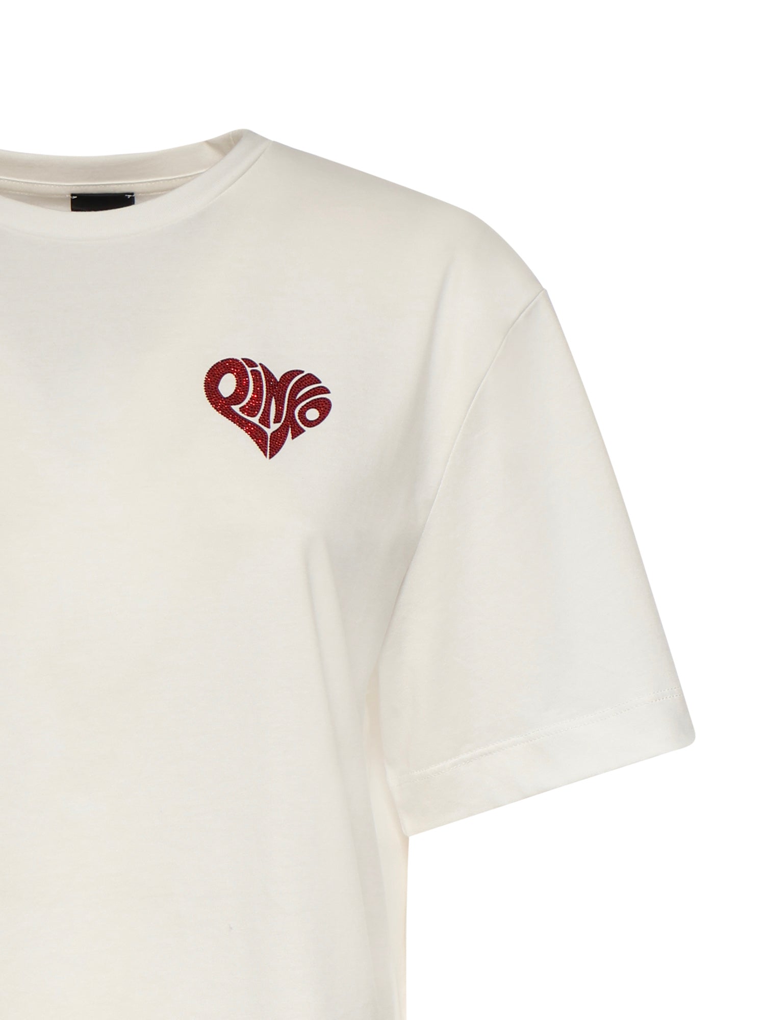 T-shirt con lettering Amore in strass 105526 A33IZR2 PINKO 