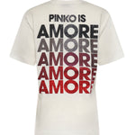 T-shirt con lettering Amore in strass 105526 A33IZR2 PINKO 
