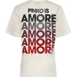 T-shirt con lettering Amore in strass 105526 A33IZR2 PINKO 