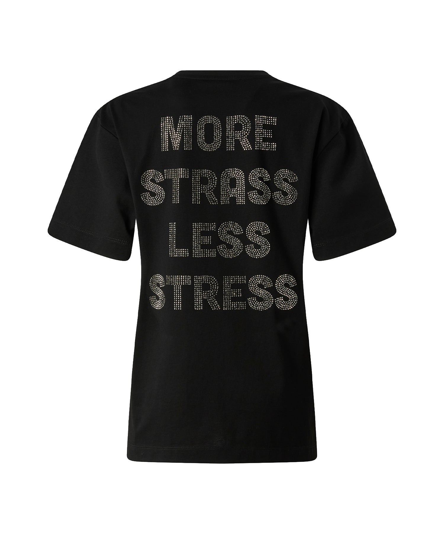 T-shirt More Strass Less Stress in cotone 105526 A33SZ99 PINKO 