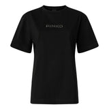 T-shirt More Strass Less Stress in cotone 105526 A33SZ99 PINKO 