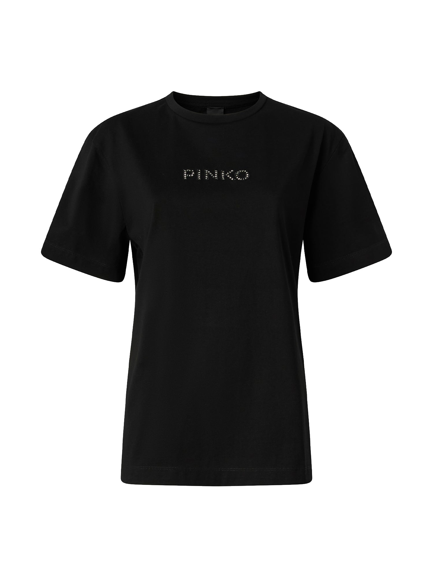 T-shirt More Strass Less Stress in cotone 105526 A33SZ99 PINKO 
