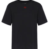 T-shirt con ricamo cuore in cotone 105665 A326Z99 PINKO 