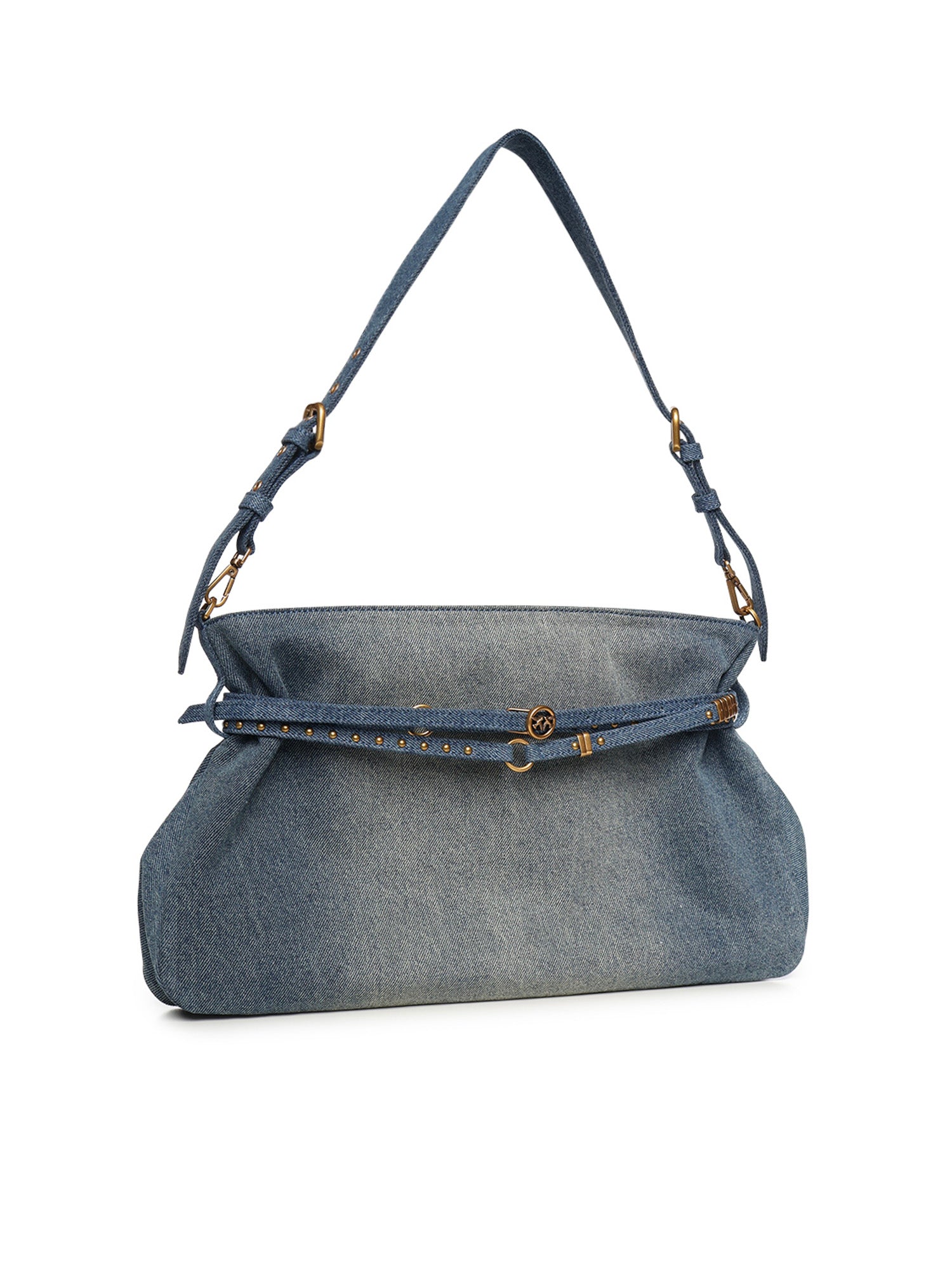 Borsa a spalla grande Belt Bag Big in denim 105903 A31GPJDQ PINKO 