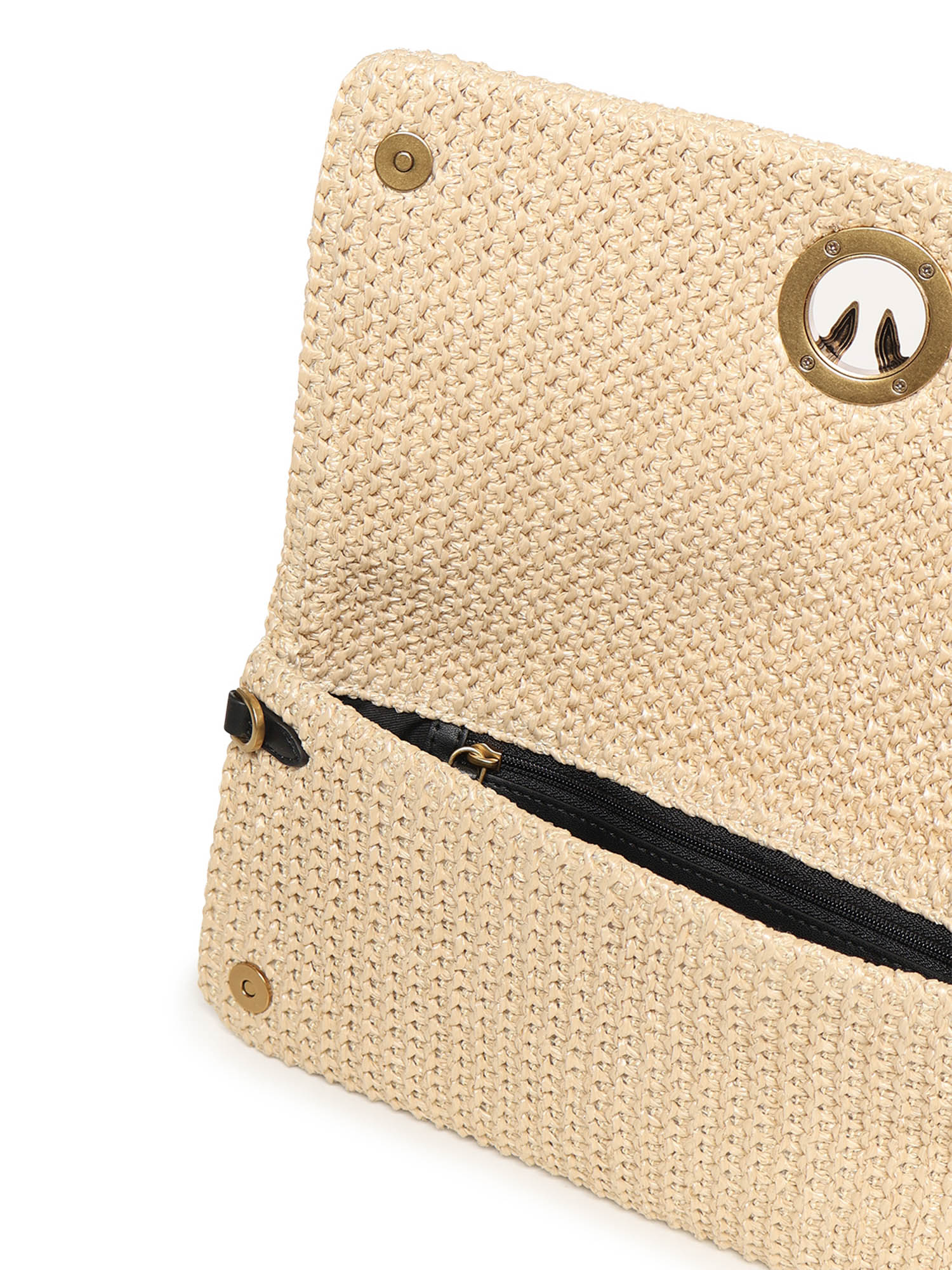 Pochette a tracolla Love Bag Click Soft Horizontal Classic in rafia 106022 A391C24Q PINKO 