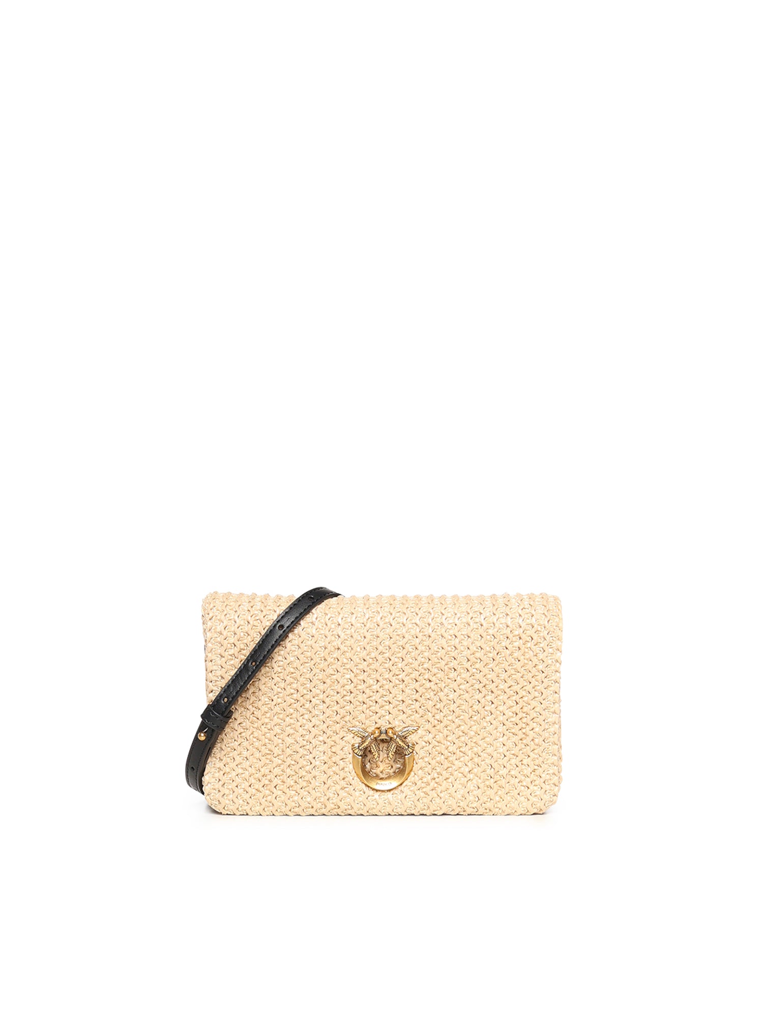 Pochette a tracolla Love Bag Click Soft Horizontal Mini in rafia 106023 A391C24Q PINKO 