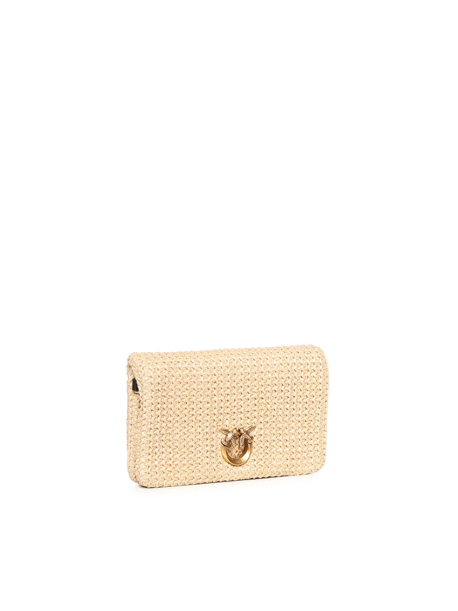 Pochette a tracolla Love Bag Click Soft Horizontal Mini in rafia 106023 A391C24Q PINKO 