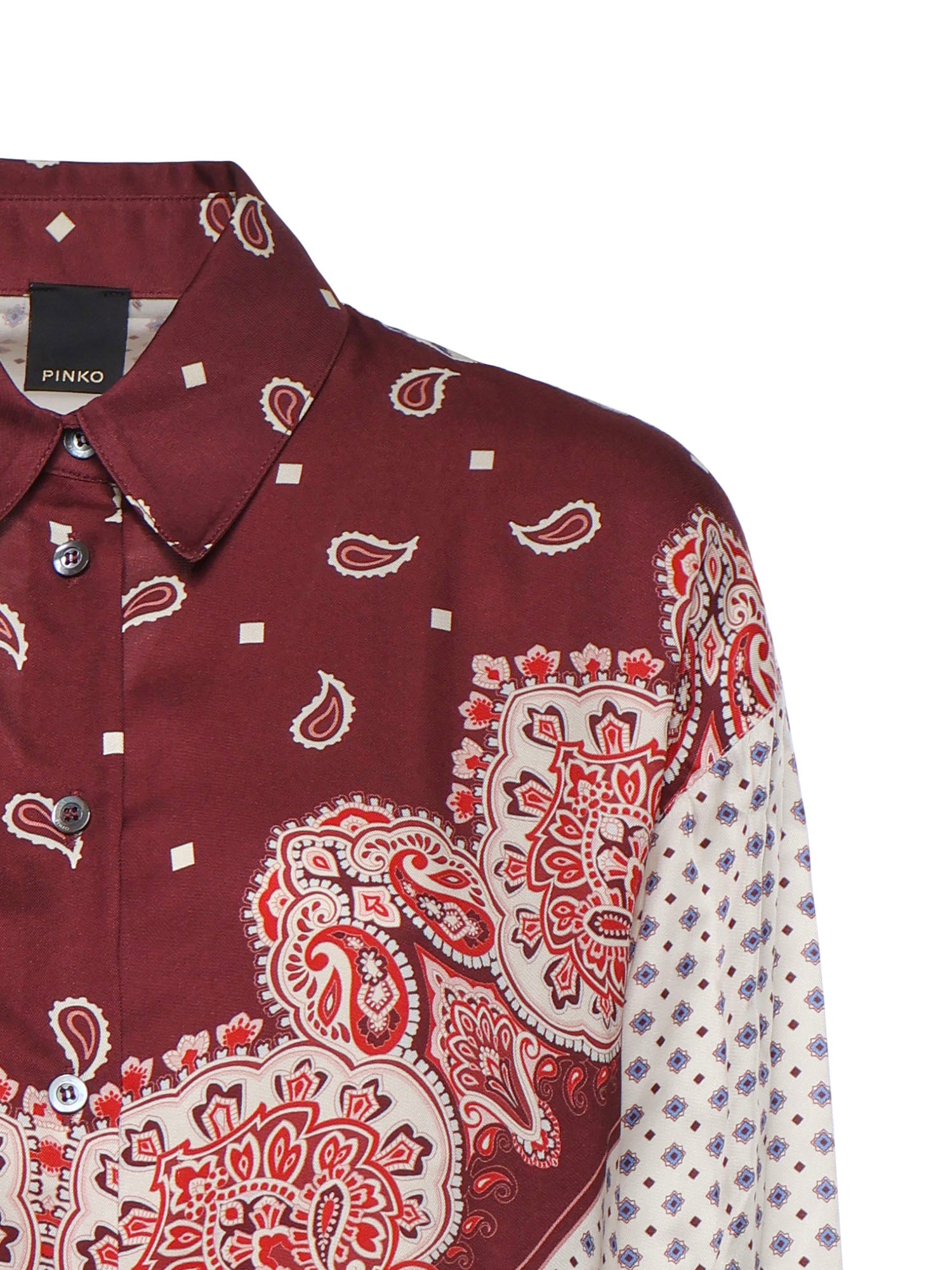 Camicia in twill di viscosa con stampa 106202 A31KYR1 PINKO 