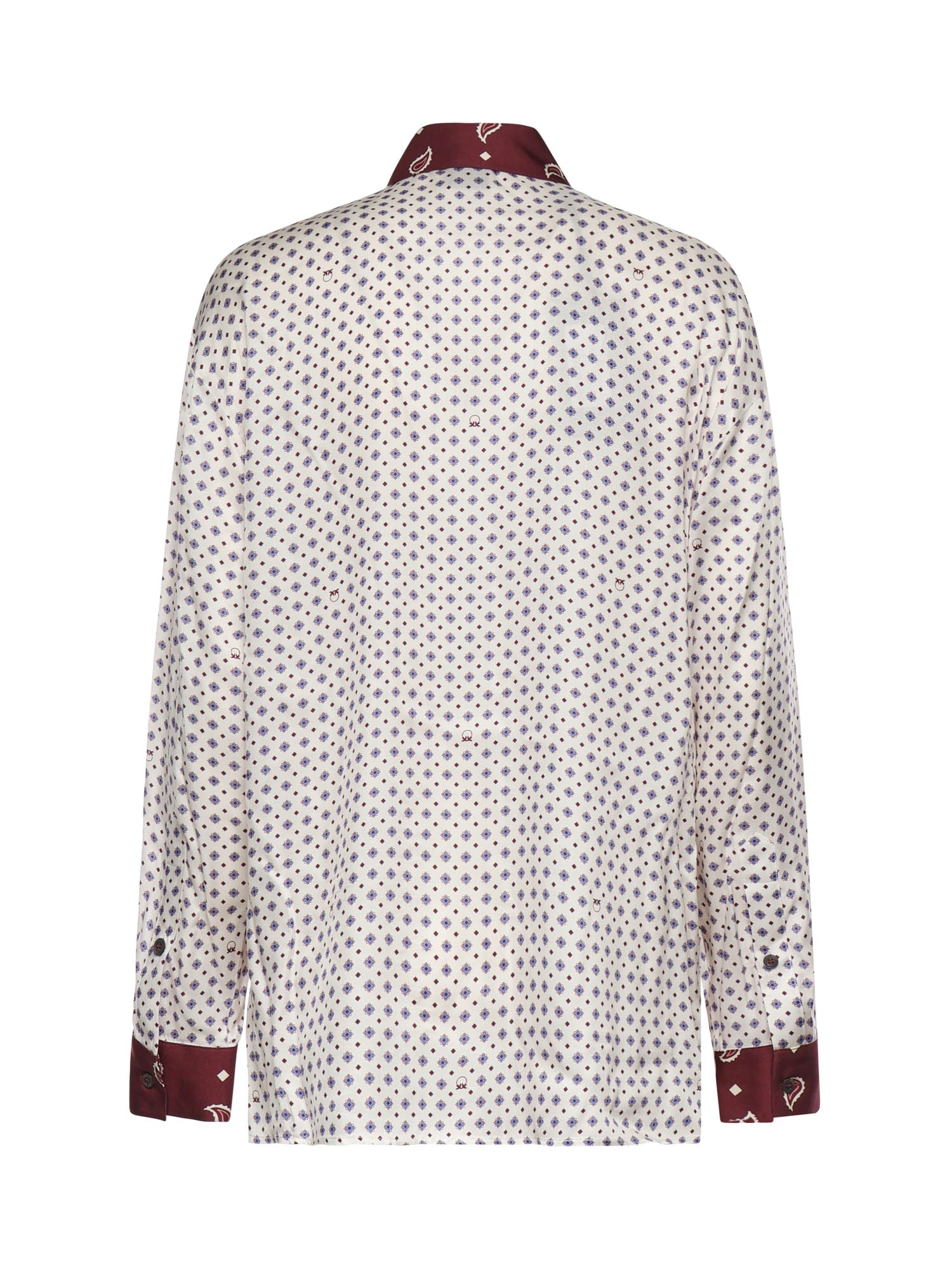 Camicia in twill di viscosa con stampa 106202 A31KYR1 PINKO 