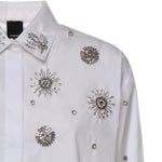 Camicia con cristalli in cotone 106225 A31WZ04 PINKO 